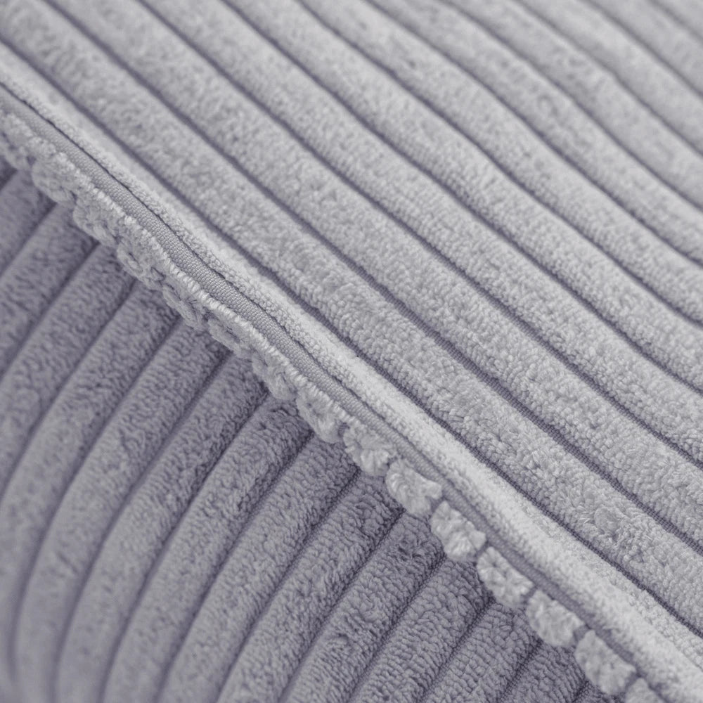 Pouf de sol gris en velours côtelé pour enfant