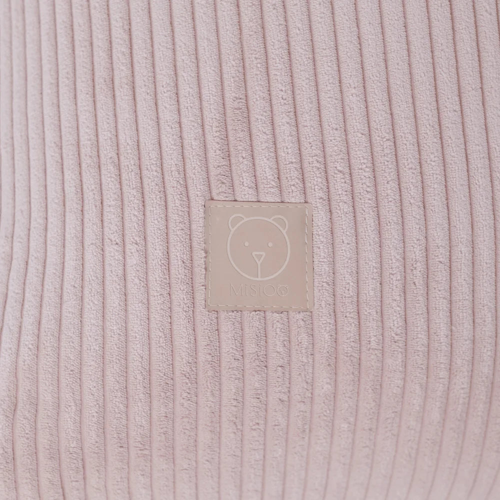 LoungeBear - Pouf Haricot rose vif en velours côtelé | 120x80cm