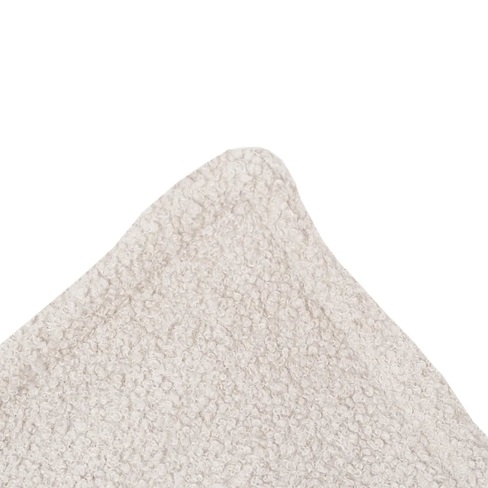 Pouf fauteuil carré bouclette blanc pour enfant