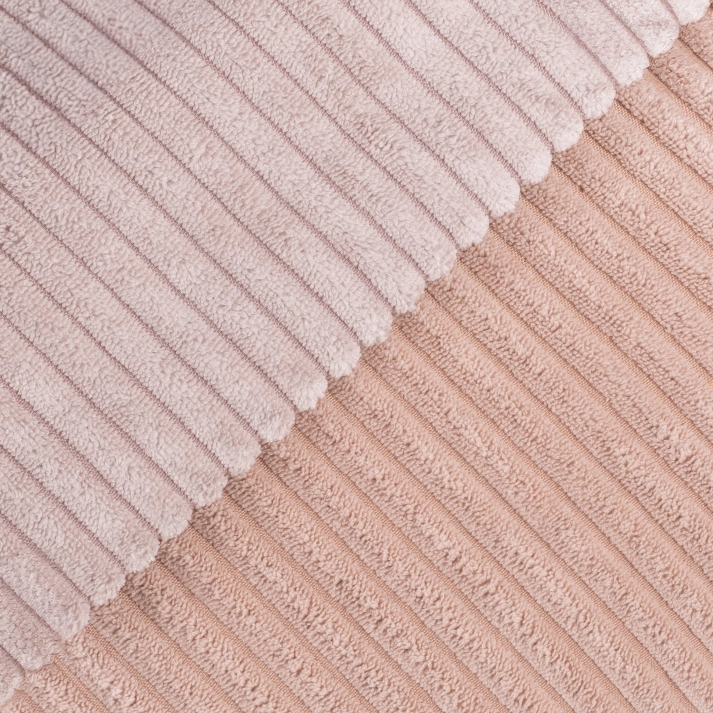 Pouf fauteuil carré en velours côtelé rose clair pour enfant