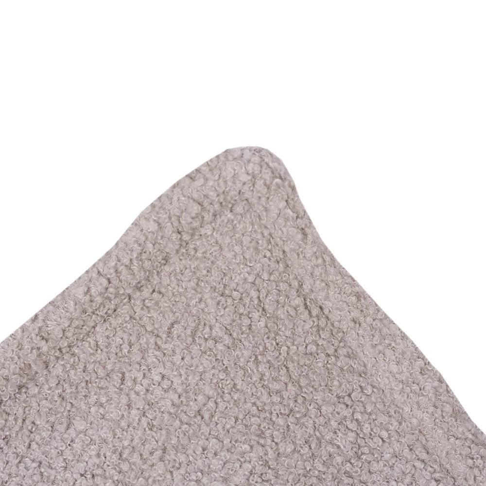 Pouf fauteuil carré bouclette gris pour enfant