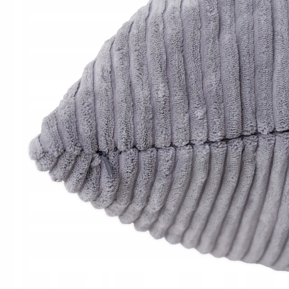 LoungeBear - Pouf Haricot gris en velours côtelé | 120x80cm