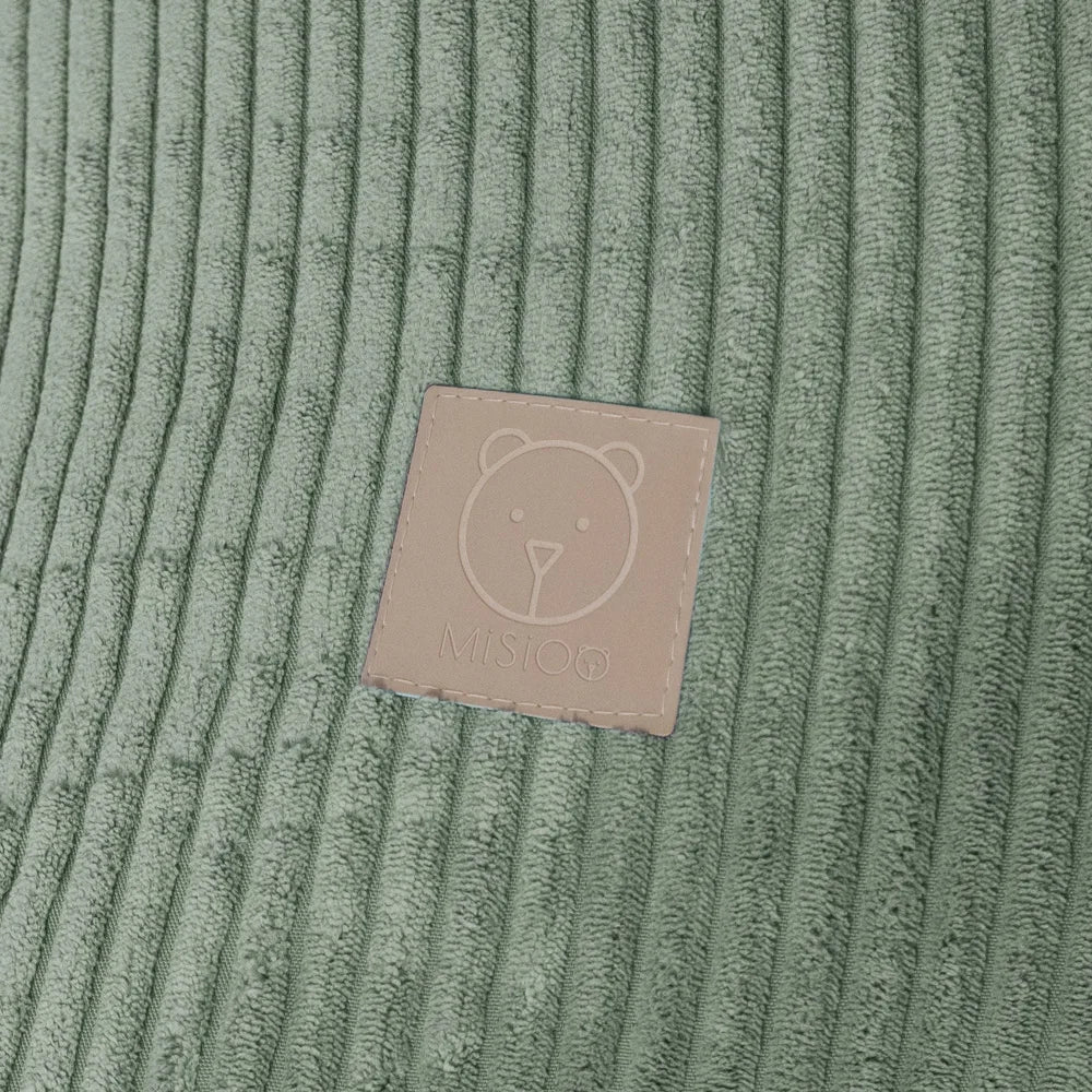 LoungeBear - Pouf Haricot vert en velours côtelé | 120x80cm