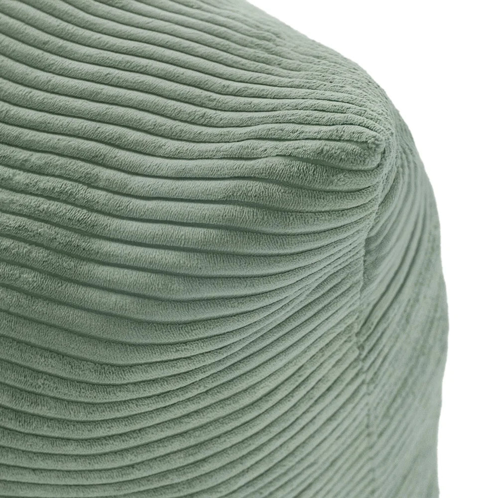 LoungeBear - Pouf Haricot vert en velours côtelé | 120x80cm