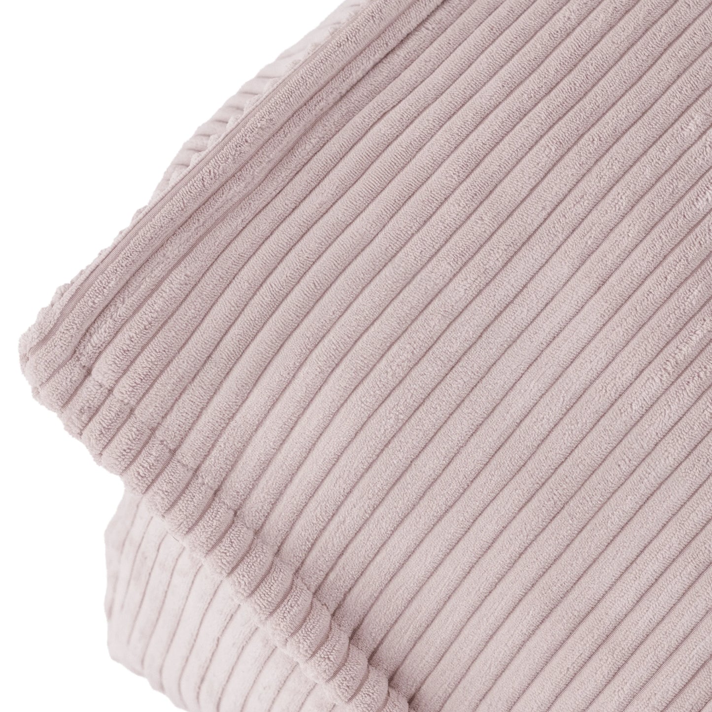 Pouf fauteuil carré en velours côtelé rose clair pour enfant