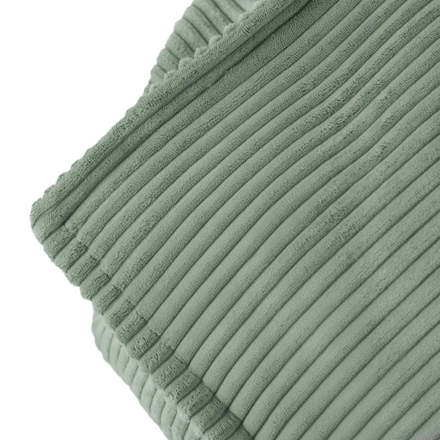 Pouf fauteuil carré en velours côtelé vert pour enfant