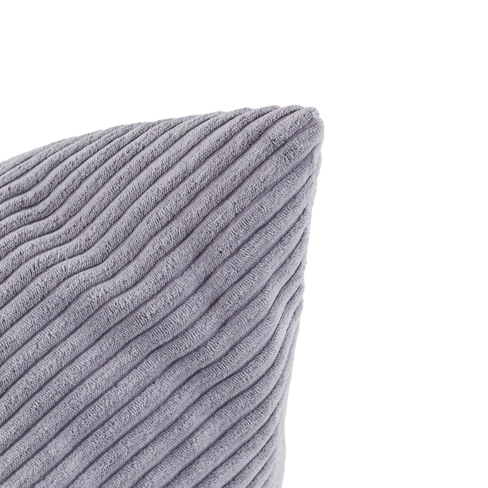 LoungeBear - Pouf Haricot gris en velours côtelé | 120x80cm